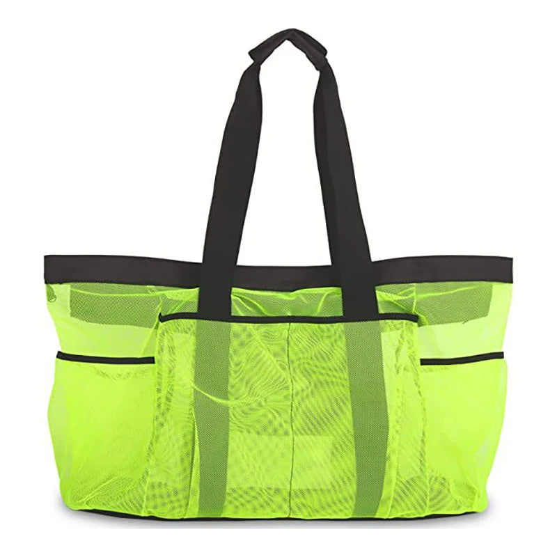 Extra Large Mesh Beach Bag with Multiple Pockets Outdoor Sprots Gym Swimming Storage Bag Travel Picnic Tote Bag