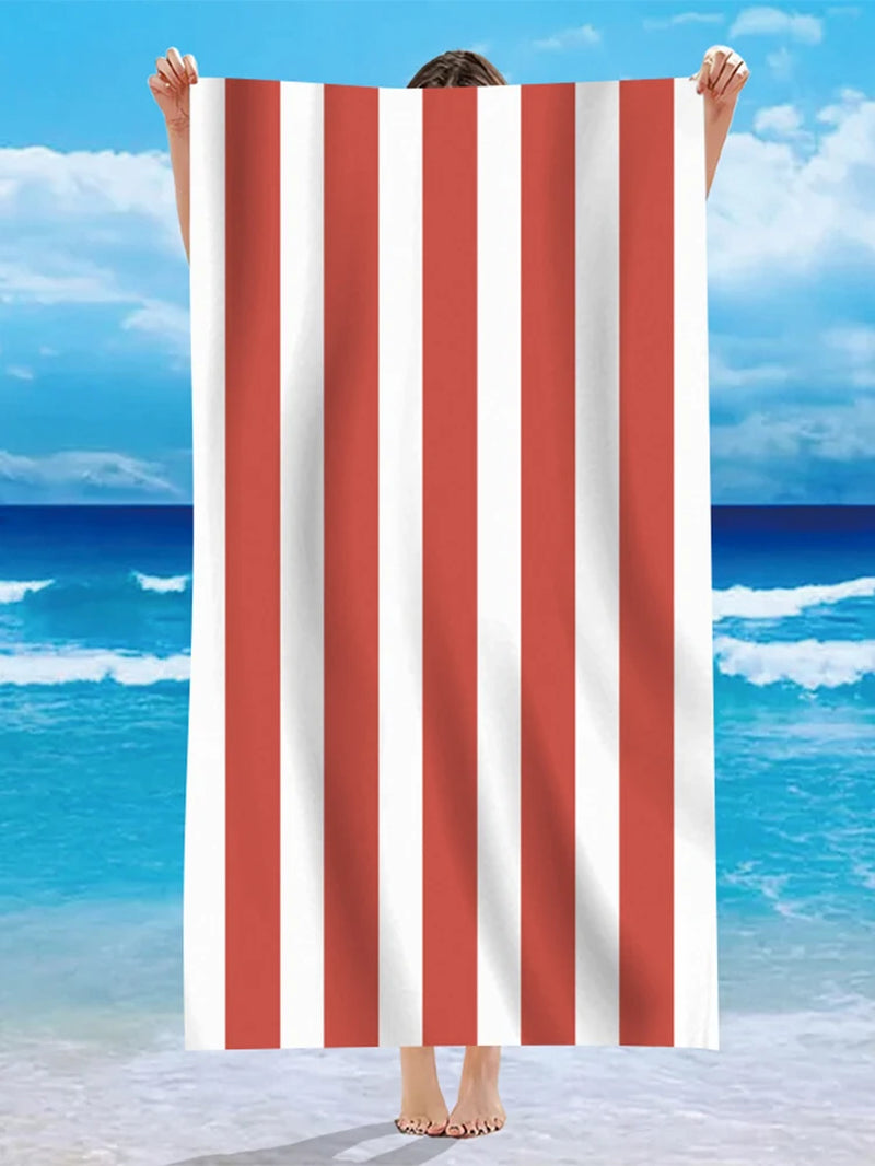 Yellow Stripe Microfiber Beach Towel Quick Fast Dry Trend Pattern Beach Towel Oversized Blanket Lightweight Towel Bathtowel