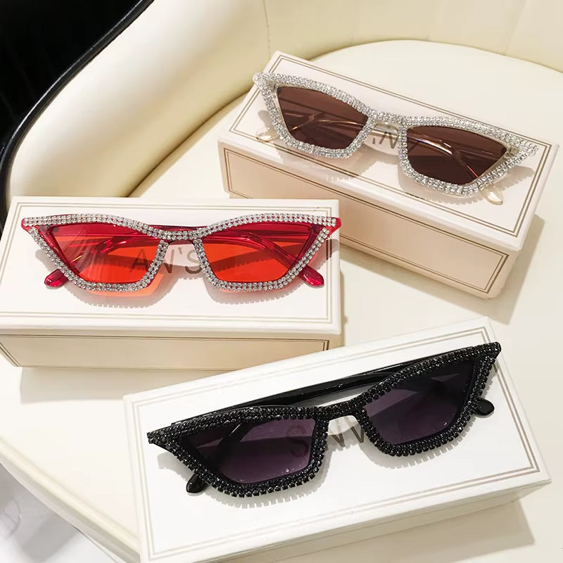 1PC Rhinestone Sunglasses Party Glasses Cat Eye Sunglasses Cat Eye Glasses Eyewear for Women Men Bar Sunglasses