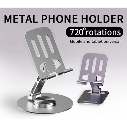 Metal Phone Holder Metal Phone Holder; Rotating and Folding Desktop Phone Holder