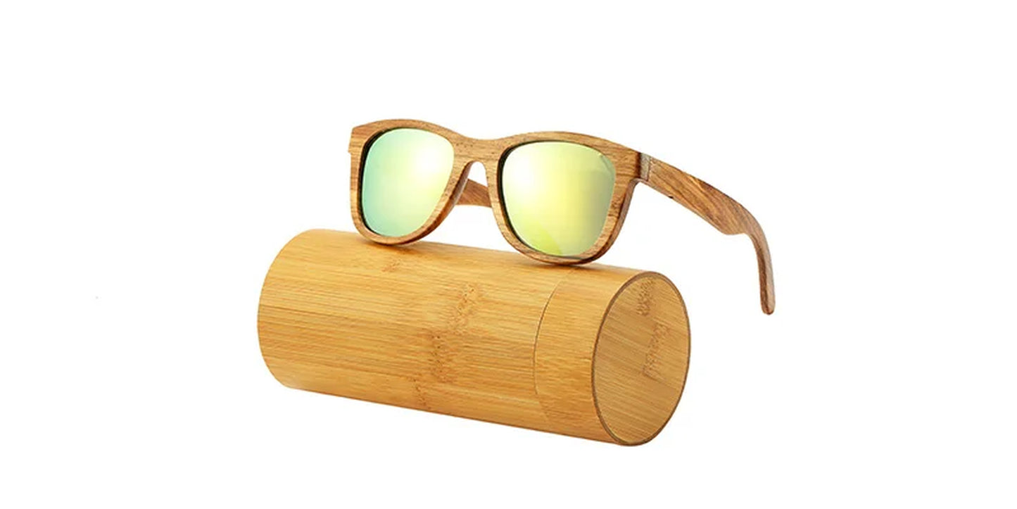 AN SWALLOW Retro Polarized Zebra Wood Sunglasses UV400 Luxury Brand Design Sunglasses Men Handmade Wooden Sun Glasses Women
