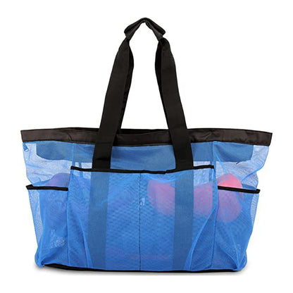 Extra Large Mesh Beach Bag with Multiple Pockets Outdoor Sprots Gym Swimming Storage Bag Travel Picnic Tote Bag