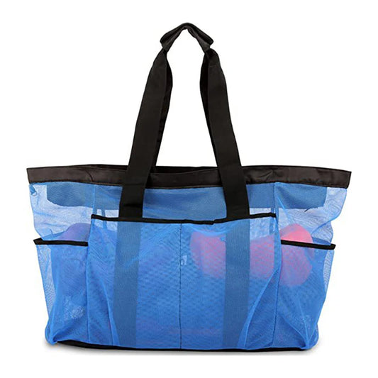 Extra Large Mesh Beach Bag with Multiple Pockets Outdoor Sprots Gym Swimming Storage Bag Travel Picnic Tote Bag