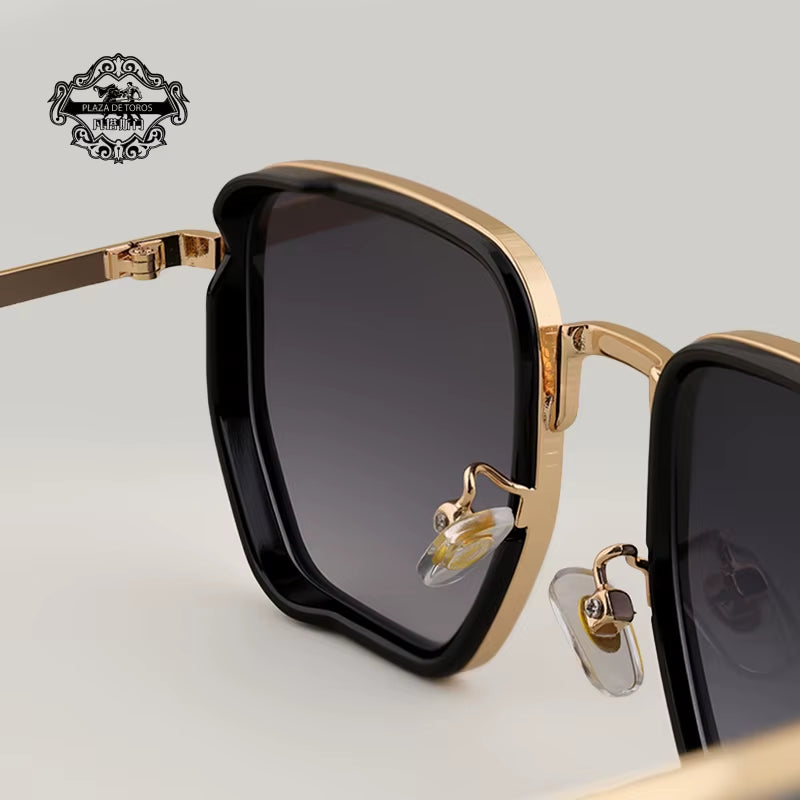 Retro Square Sunglasses for Men Women Fashion Small Frame Polygon Gradient Shades UV400 Sun Glasses Vintage Metal Sunglasses