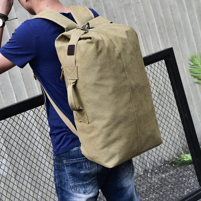 Outdoor Travel Bag Backpack Fashion Large Capacity Rucksack Man Light Weight Male Luggage Canvas Bucket Shoulder Bags for Men