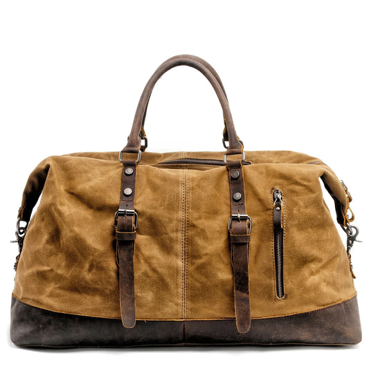 MUCHUAN Men Travel Bags M Hand Luggage Bags Canvas Leather Travel Duffel Bags Shoulder Bags Large Capacity Weekend Overnight