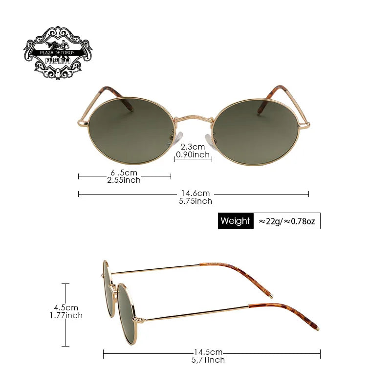 New 2025 Vintage Polarized Sunglasses Men Oval Retro UV400 Sun Glasses High Quality Alloy Eyewear Driving Fishing Sunglass