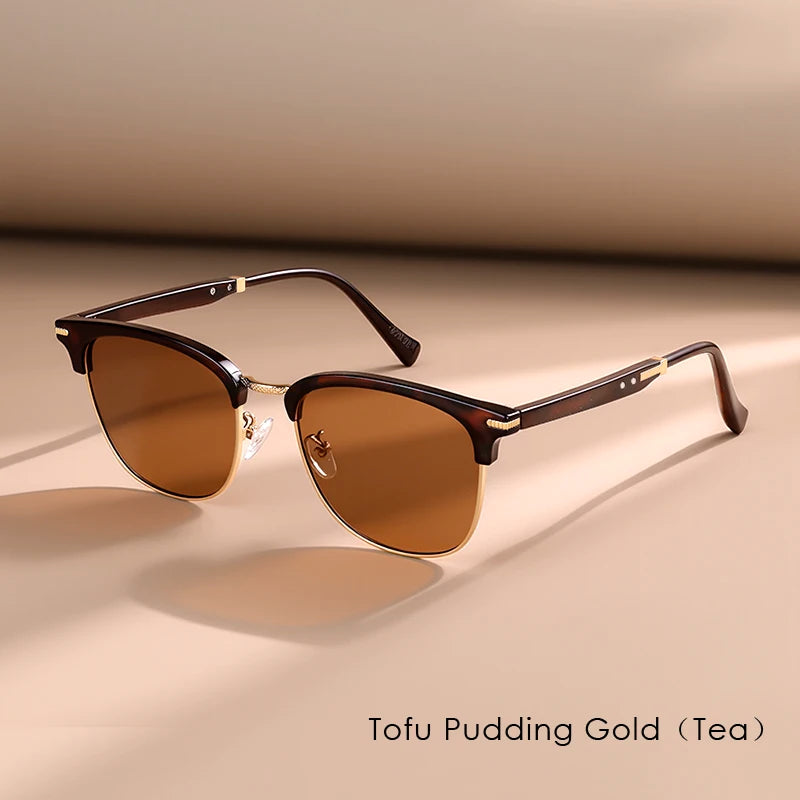 2025 Classic Polarized Sunglasses Men Women Retro Half Frame UV400 Glasses Male Popular Anti-Glare Travel Driving Eyewear