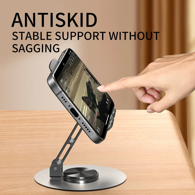 Metal Phone Holder Metal Phone Holder; Rotating and Folding Desktop Phone Holder