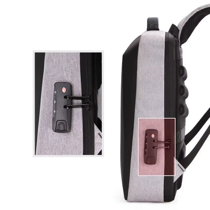 Men'S Casual Hard Shell Backpack Anti-Theft Backpack High Capacity Travel USB Charging Bag Fasion Business Computer Bag for Male