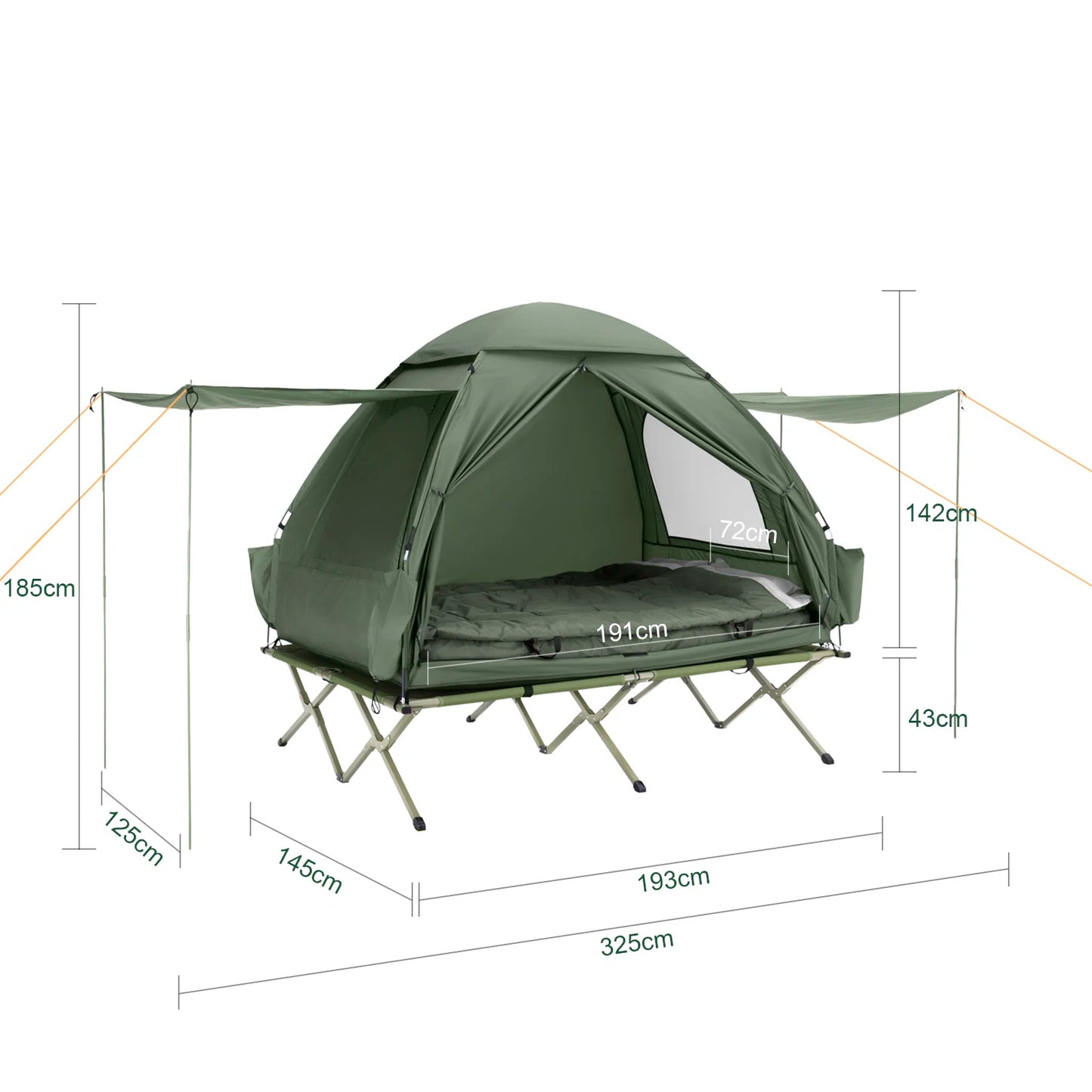 OGS32-L 4In1 Tent with Camping Bed Sleeping Bag Air Mattress and Accessories Camping Tent 2 People Camp Bed