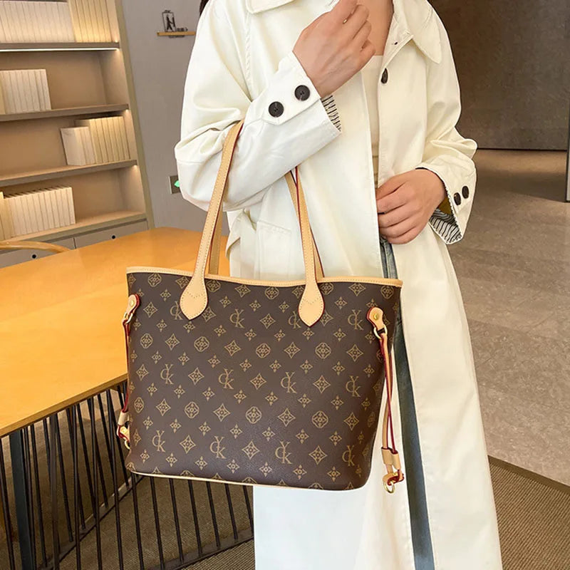 Fashionable Women'S Bags, Printed Tote Bags, High-End Versatile Handbags, Portable Shoulder Bags, Large-Capacity Casual Bags, Commuting and Shopping Bags