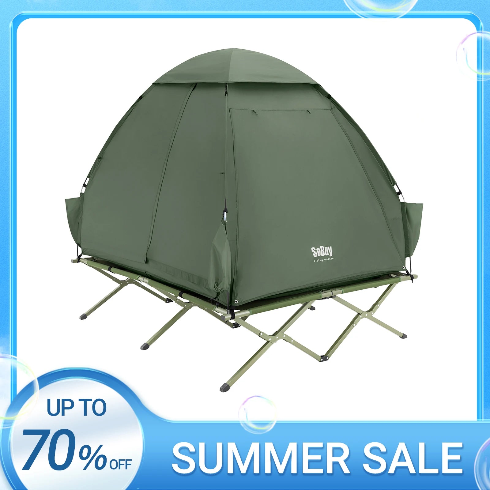 OGS32-L 4In1 Tent with Camping Bed Sleeping Bag Air Mattress and Accessories Camping Tent 2 People Camp Bed