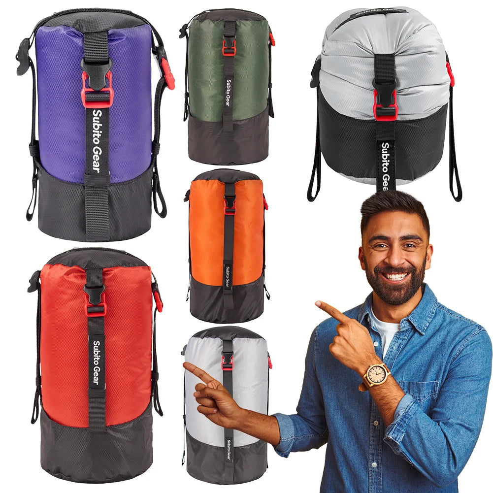 Outdoor Sleeping Bag Stuff Sack Waterproof Camping Sleeping Bag Compression Pack Large Capacity Space Saving for Camping Hiking