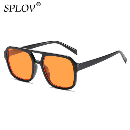 Luxury Brand Rectangle Sunglasses Women Men Vintage Protection Glasses Black Yellow Red Light Block Shades Color Glasses UV400