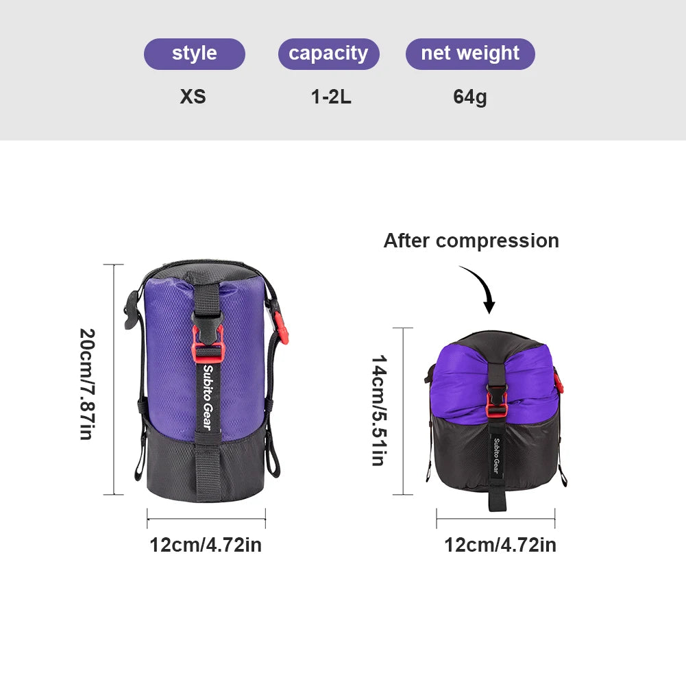 Outdoor Sleeping Bag Stuff Sack Waterproof Camping Sleeping Bag Compression Pack Large Capacity Space Saving for Camping Hiking