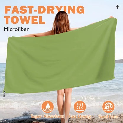 Beach Towel Oversized,Thick Sand Free Microfiber Quick Dry Towel 31.5”X71”, Super Absorbent Soft Swim Beachtowels for Men, Women