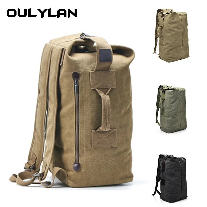 Outdoor Travel Bag Backpack Fashion Large Capacity Rucksack Man Light Weight Male Luggage Canvas Bucket Shoulder Bags for Men