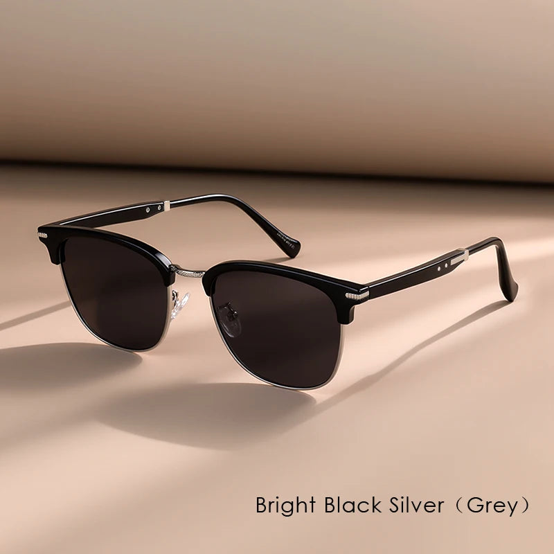 2025 Classic Polarized Sunglasses Men Women Retro Half Frame UV400 Glasses Male Popular Anti-Glare Travel Driving Eyewear