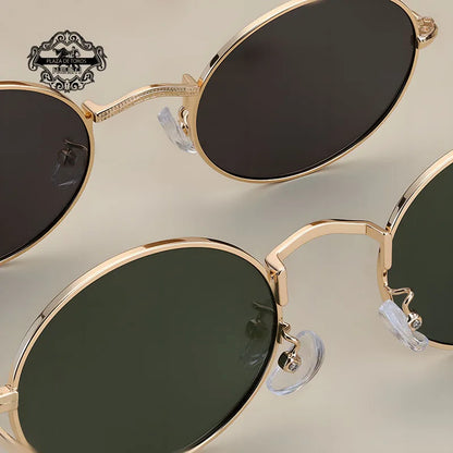 New 2025 Vintage Polarized Sunglasses Men Oval Retro UV400 Sun Glasses High Quality Alloy Eyewear Driving Fishing Sunglass