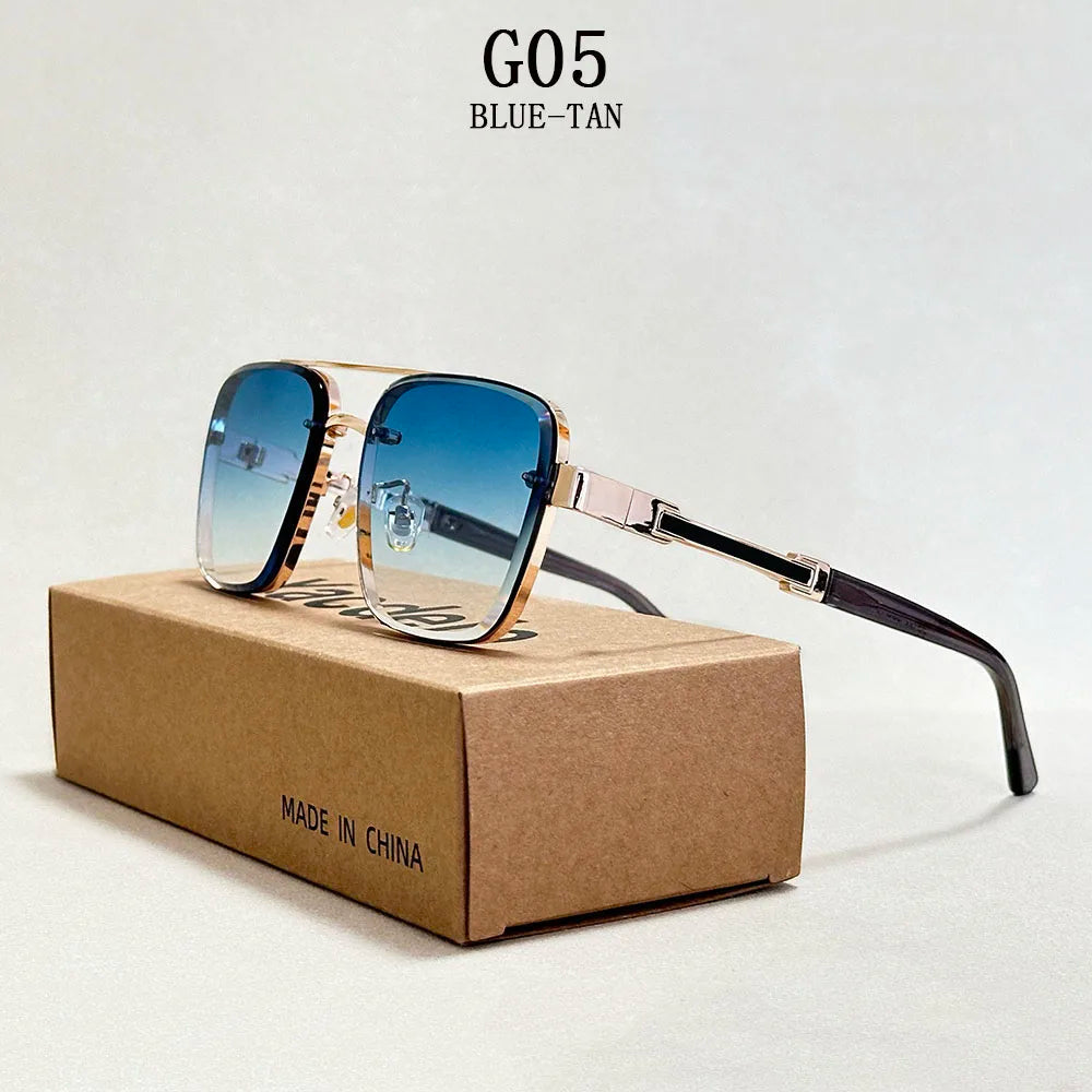 New Sunglasses for Men Luxury Fashion Glasses Sunscreen Square Sunglasses Women Trendy Vintage Gafas De Sol Hombre Zonnebril Su